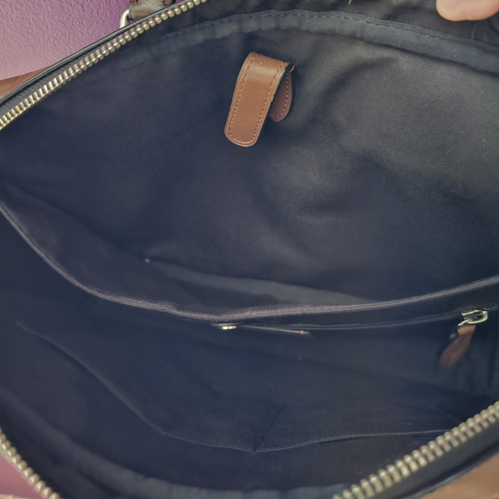 Vintage Coach Leather Slim Briefcase Laptop Messenger Bag - Brown Stripe - Picture 14 of 15